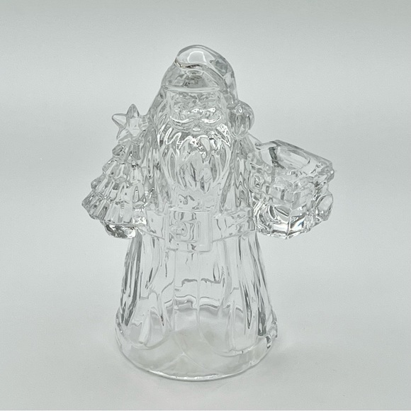 Old World Santa Claus Candle Holder Crystal Glass Christmas ISC Vintage USA 7.5” - Picture 3 of 12